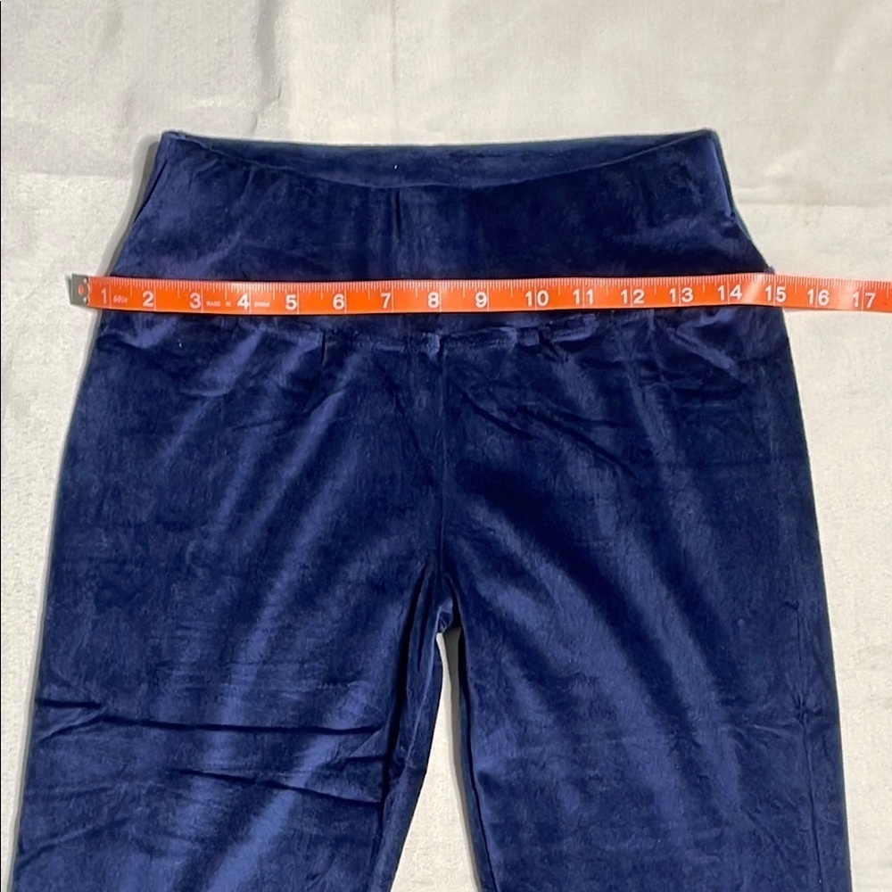 NEW Navy Blue Lightweight Velvet Leggings - Picture 4 of 9